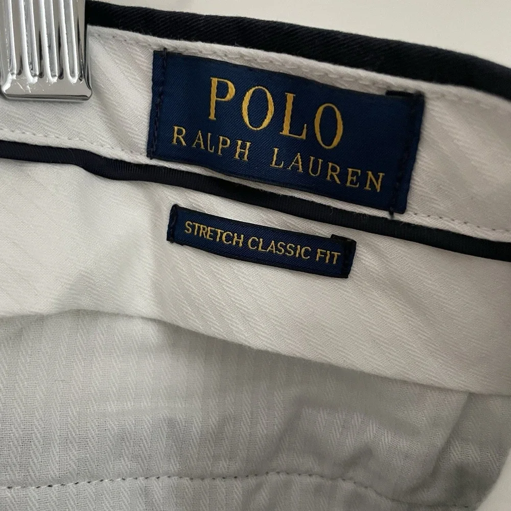Polo Ralph Lauren Men Classic‎ Fit Chino Pants Navy Blue Size 35x32 100% Cotton